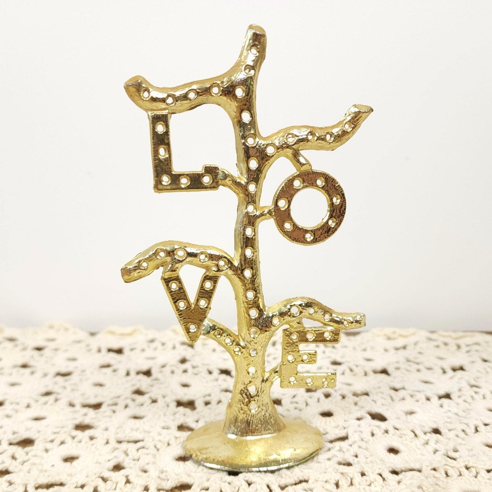 Vintage Torino Gold Tone Earring Tree Holder 1970s EUC